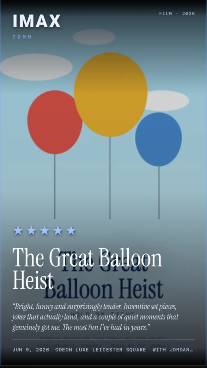 The Great Balloon Heist reviewed in a bright illustrated IMAX look
